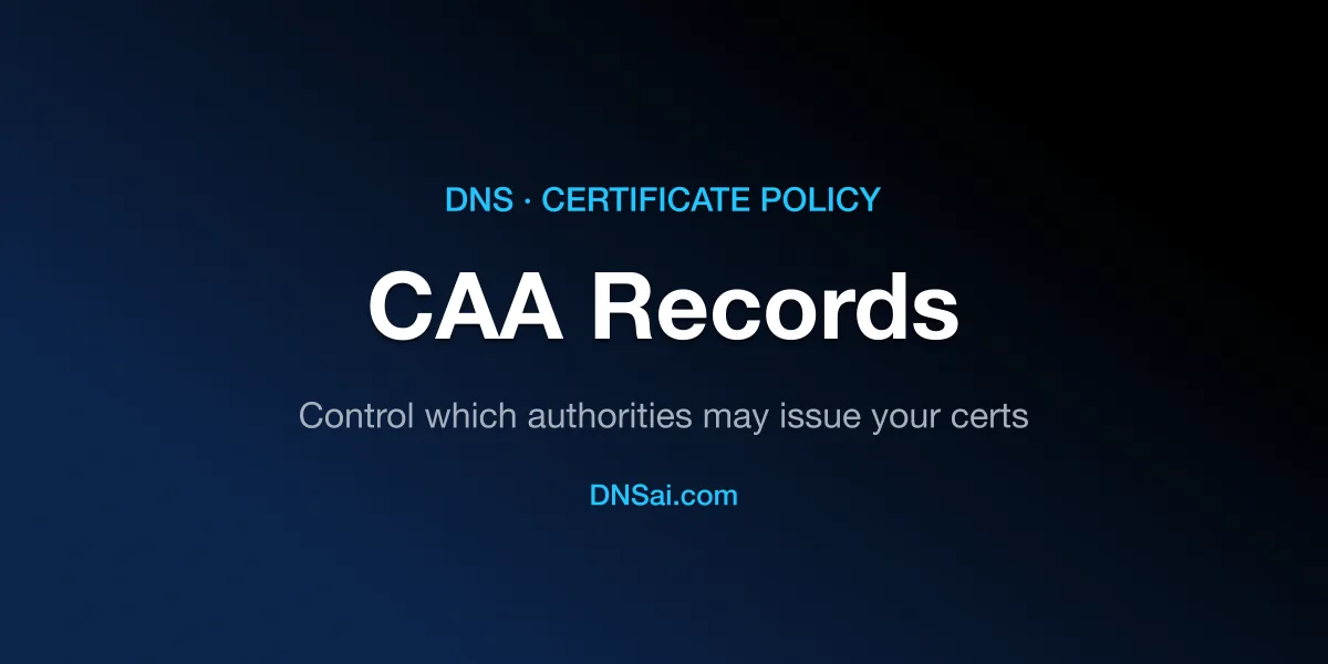 CAA Records — Certificate Authority Authorization in DNS | DNSai